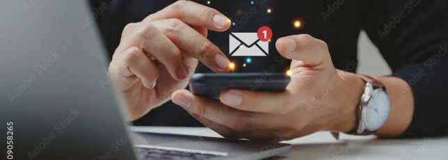 Customer receiving an SMS notification