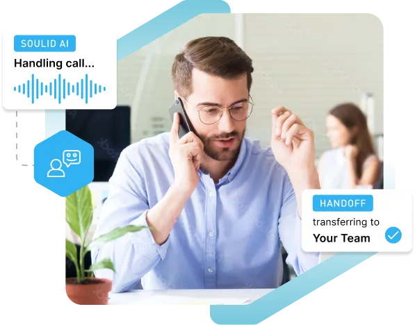 Team member taking a call