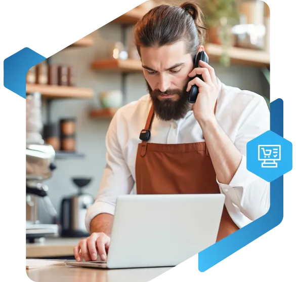 Business owner managing operations